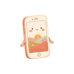 A friendly illustrated smartphone