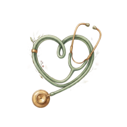 A stethoscope coiled into a heart