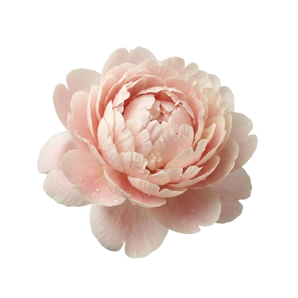 A blush peony bloom